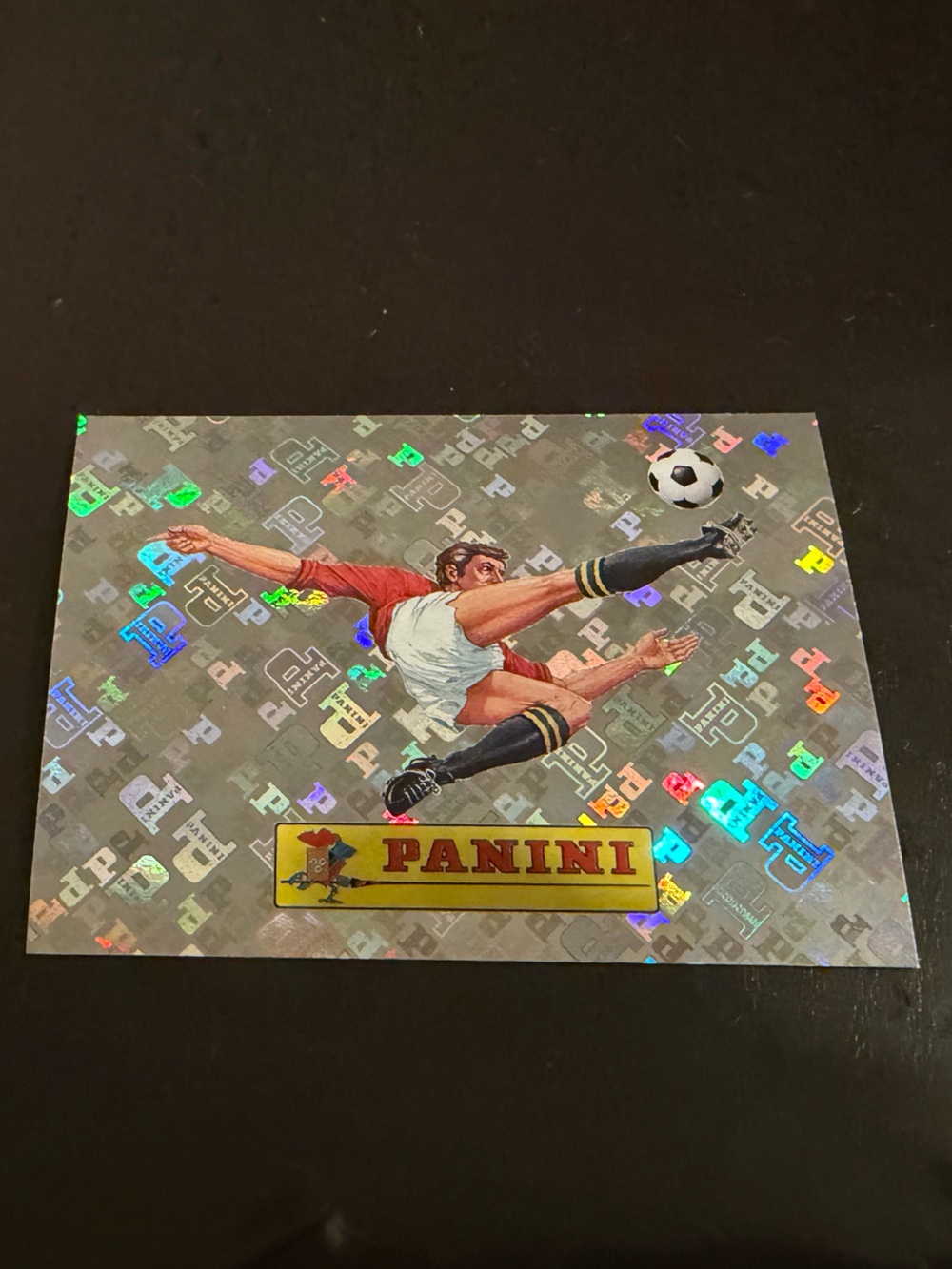 Panini 00 Holographic Soccer Card - Red, White & Black Kit